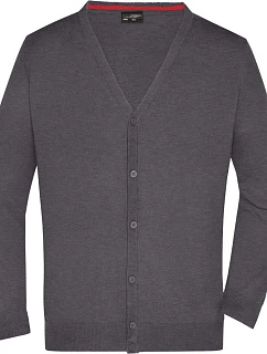 Daiber JN 661 Pánský pletený cardigan s výstřihem do V 02.0661 anthracite melange