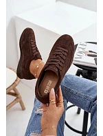 Tenisky z přírodního semiše Big Star TT274226 Čokoládové