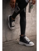 Dámské Tenisky Na Platformě Eko Kožené Big Star Černé