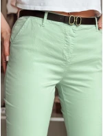 Dámské kalhoty slim fit s páskem LINESKA mint FashionStreet UY2574