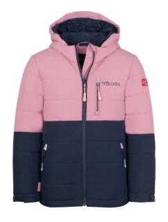 Trollkids Dětská zimní bunda Hemsedal Snow Jacket XT ski pink/green (513-232)