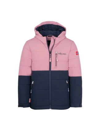 Trollkids Dětská zimní bunda Hemsedal Snow Jacket XT ski pink/green (513-232)