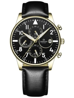 Pánské hodinky Giewont Chronograph Sapphire Black and Gold GW5630-A4
