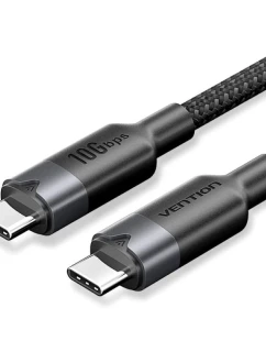 Kabel USB-C na USB-C Vention USB 3.2 5A 10Gbps 1m černý