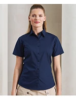 Premier PR 302 Popelínová halenka s krátkým rukávem 39.0302 mid blue