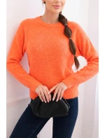 Dámský svetr z baby alpaky s dlouhým rukávem pomerančový