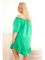 Dámské plus size bavlněné šaty s volánem zelená Dámské plus size bavlněné šaty s volánem zelená