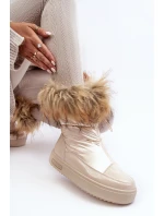 Dámské Sněhule S Kožíškem Béžové Big Star MM274380