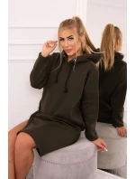 Dlouhá tunika s kapucí 18784 khaki - Kesi