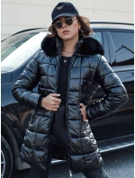 WINTERZIP dámská prošívaná zimní bunda s kapucí černá FashionStreet TY4565