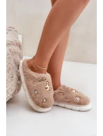 Kožené Pantofle S Potisky Tmavě Béžové Ivelfedi Kožené Pantofle S Potisky Tmavě Béžové Ivelfedi