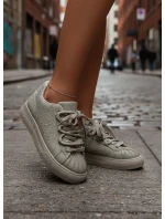 Ozdobené dámské tenisky zelené Calissea