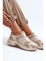 Béžové dámské tenisky sportovní boty Kildia