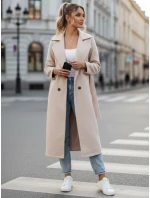 Dámský oversize kabát CASHMELY s dlouhým vázáním v béžové barvě FashionStreet NY0715 Dámský oversize kabát CASHMELY s dlouhým vázáním v béžové barvě FashionStreet NY0715