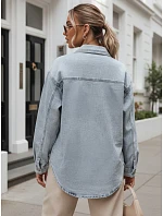 Dámská džínová košile s kapsami, světle modrá, FashionStreet DY0492