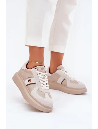 Dámské Kožené Tenisky Na Platformě Daniel Lopez Just Dare SS2D4003 Béžové